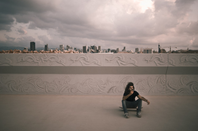 Mahmud, 19. Skater. Biel is one of the very few spots in Beirut for skaters.